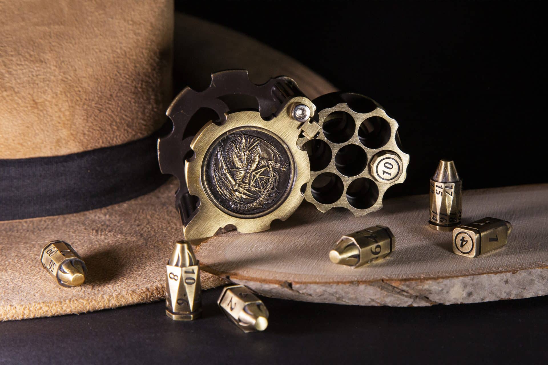 Shot'em up, set dadi proiettile metallo GDR D&D forgiati western